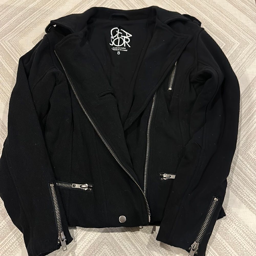 Chaser Girls Black Zipper Moto Jacket Size 8